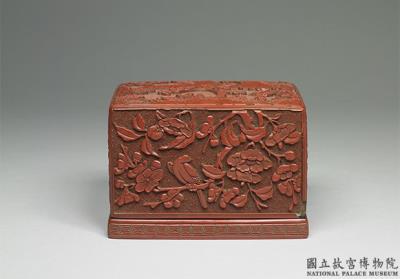 图片[2]-Rectangular box with figures in landscape/ Carved red lacquerware-China Archive